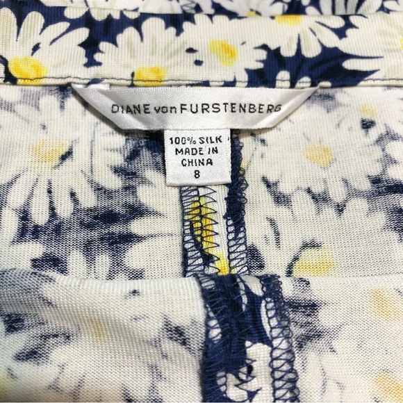 DIANE VON FURSTENBERG Merengo Strapless Dress Daisy Print Size 8 - Picture 6 of 8